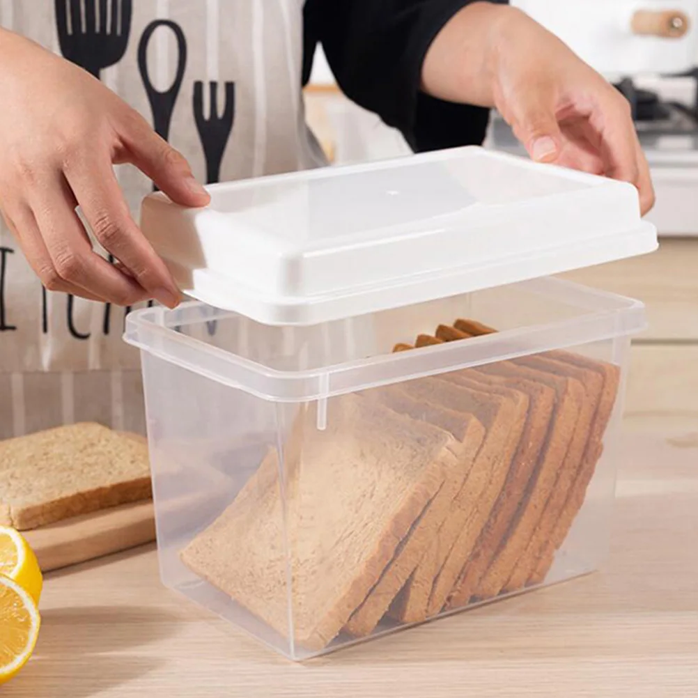 

2pcs Reusable Fridge Organizer Kitchen Storage Holder Clear Bread Box Transparent Food Container Toast Bin