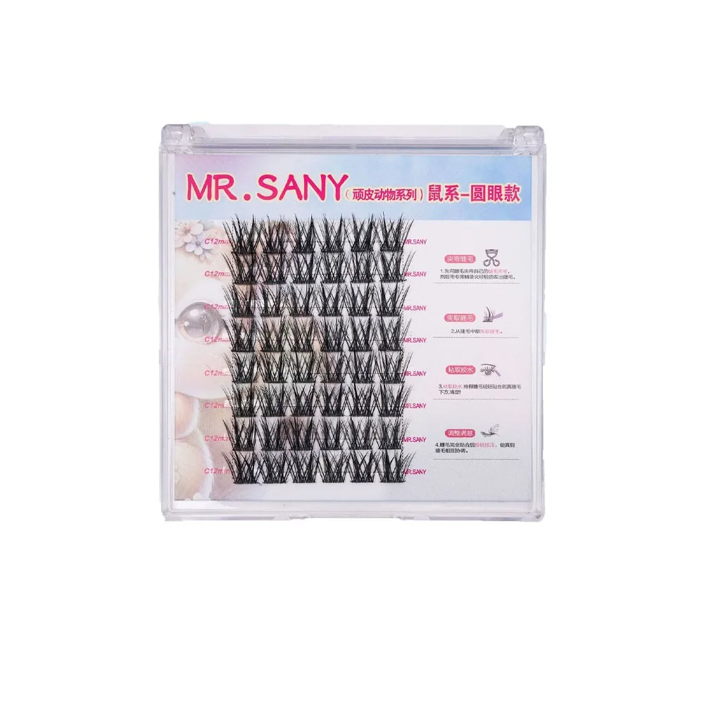 Zachte DIY Gesegmenteerde Valse Wimper Manga Lieve zelfklevende Wimpers Harde Steel Imiteren Dieren Lijm Gratis Valse Wimpers make-up