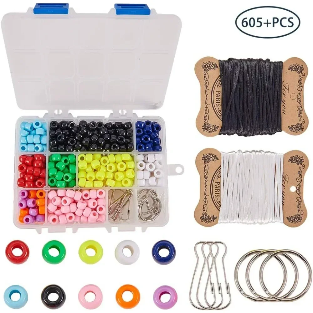 1 Box 600+Pcs DIY 10Sets Bead Pets Kit 8mm Large Pony Beads Bead Animals Keychain Kit Video tutorials Gecko Lizard Pet Bead Bulk