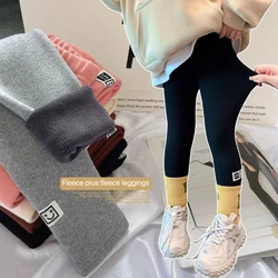 1pcs Autumn Winter Girls Leggings Baby Plush Pants Kids Thermal Pants Children Fashion Korean Version Trousers Casual Bottoms
