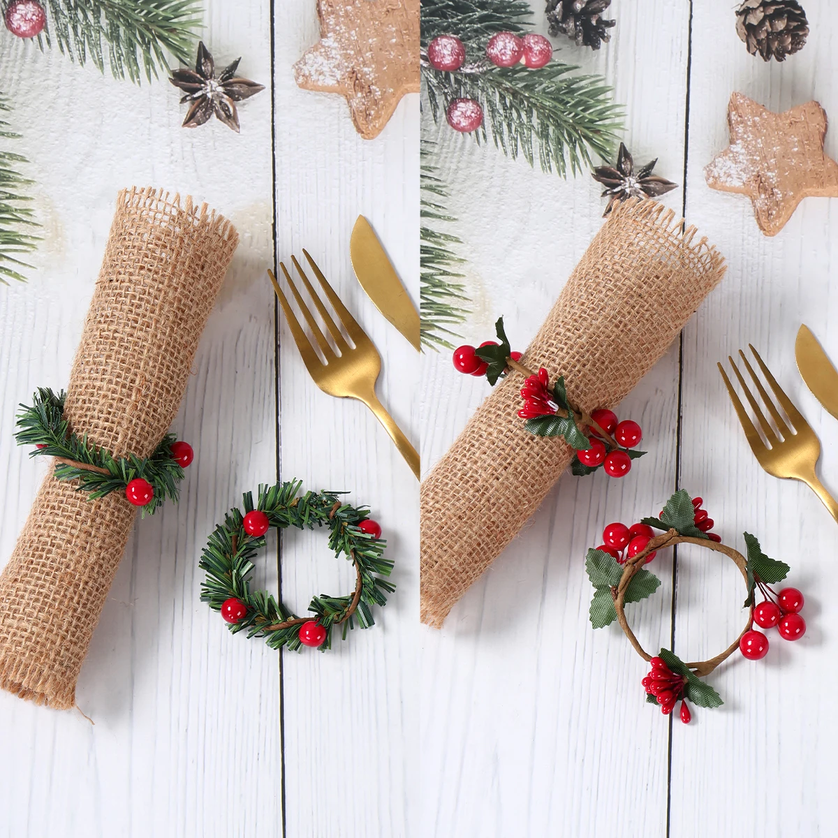 

Christmas Napkin Ring Merry Cristmas Decoration for Home 2024 Plastic Napkin Ring Xmas Ornament Navidad Natal New Year Gift 2025