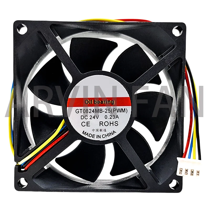 Ventilateur de refroidissement serveur 4 fils GT0824MB-25PWM DC 24V 0.23A 80x80x25mm