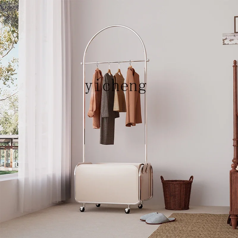 

H20- stainless steel coat rack mobile dirty clothes basket storage floor hanger