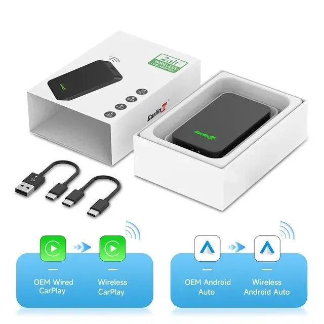 CarlinKit 5.0&Mini5 Pro Wireless CarPlay Android Auto Adapter 2 in 1 CP2A Plus Smart Dongle for Bluetooth 4.2 Spotify Map FOTA image 3