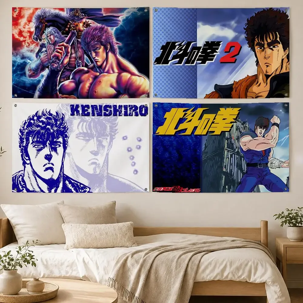 Legendary Anime Fist of the North Star Flags Room Bedroom Home Outdoor Wall Hanging Concert Printed Background Decoration Art