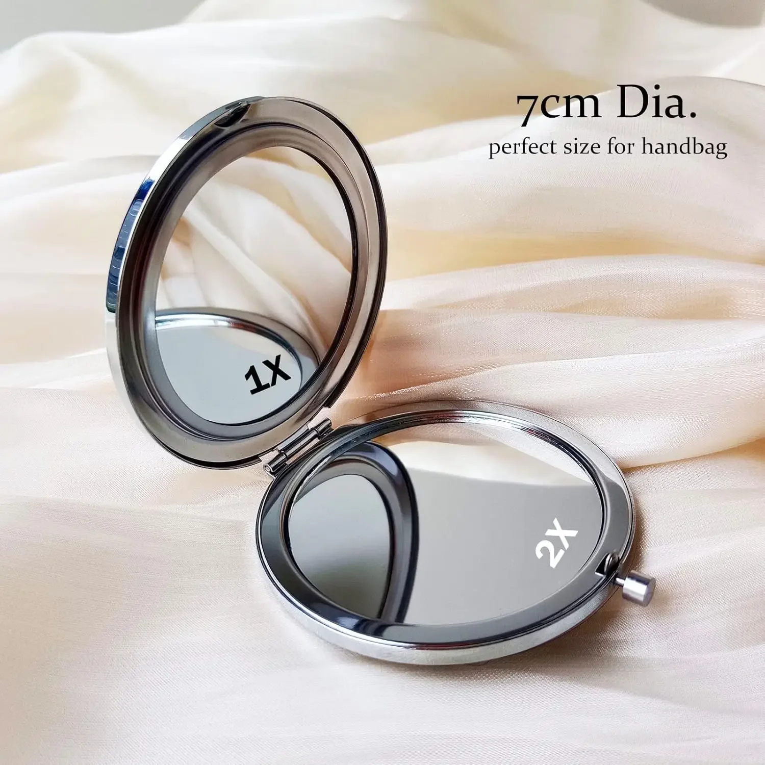 Compact Mirror 1x/2x Magnification Pocket Mirror for Women Portable 3inch Cute Small Travel Mini Makeup Mirror Vintage