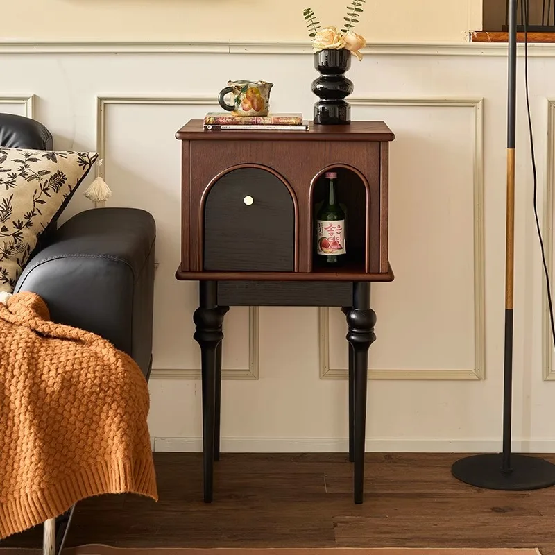 

French retro solid wood sofa side few living room home American decorative cabinet small locker entrance corner few bedside