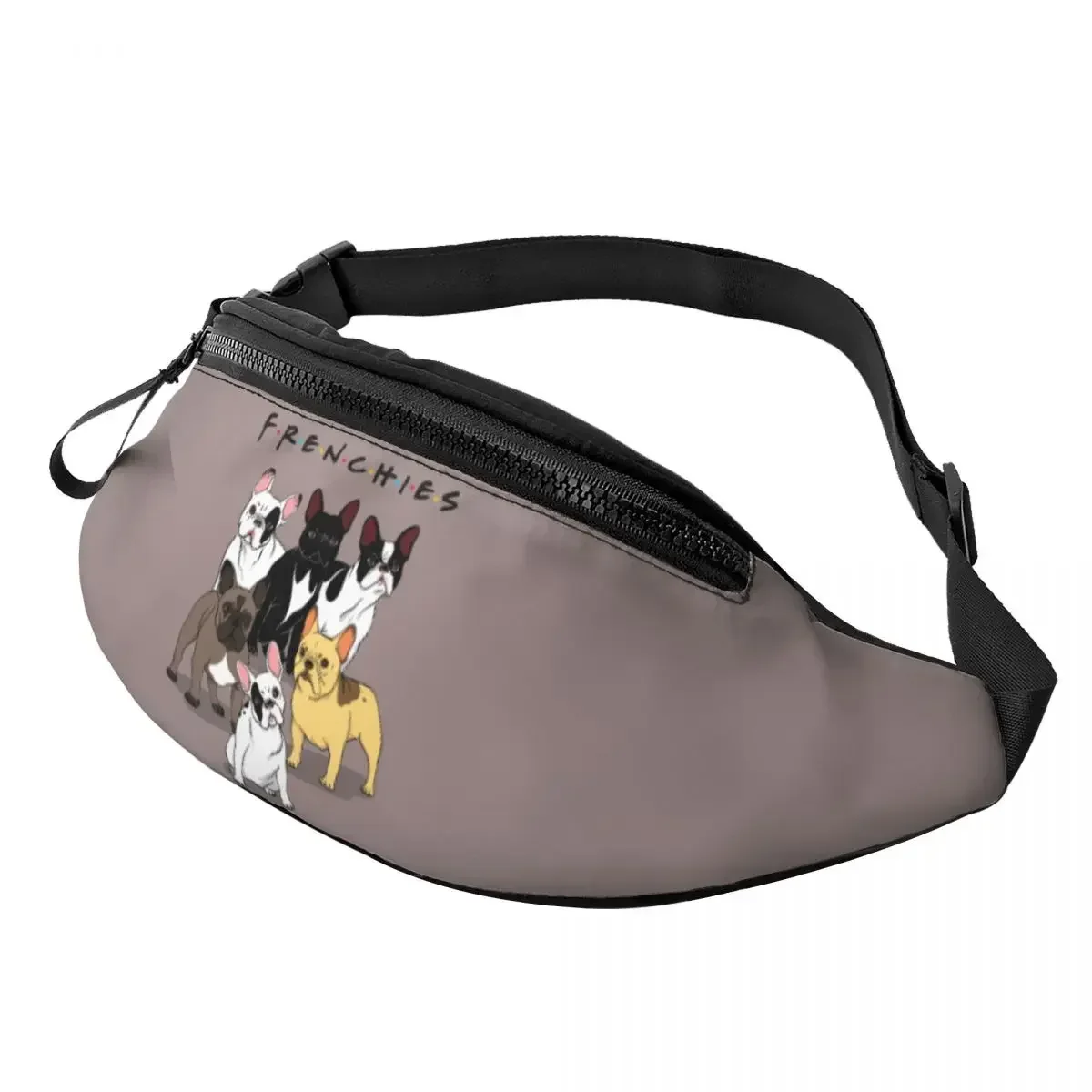 

Funny Frenchies French Bulldog Fanny Bag Customized Dog Animal Crossbody Waist Pack Men Women Travel Hiking Phone Money Pouch