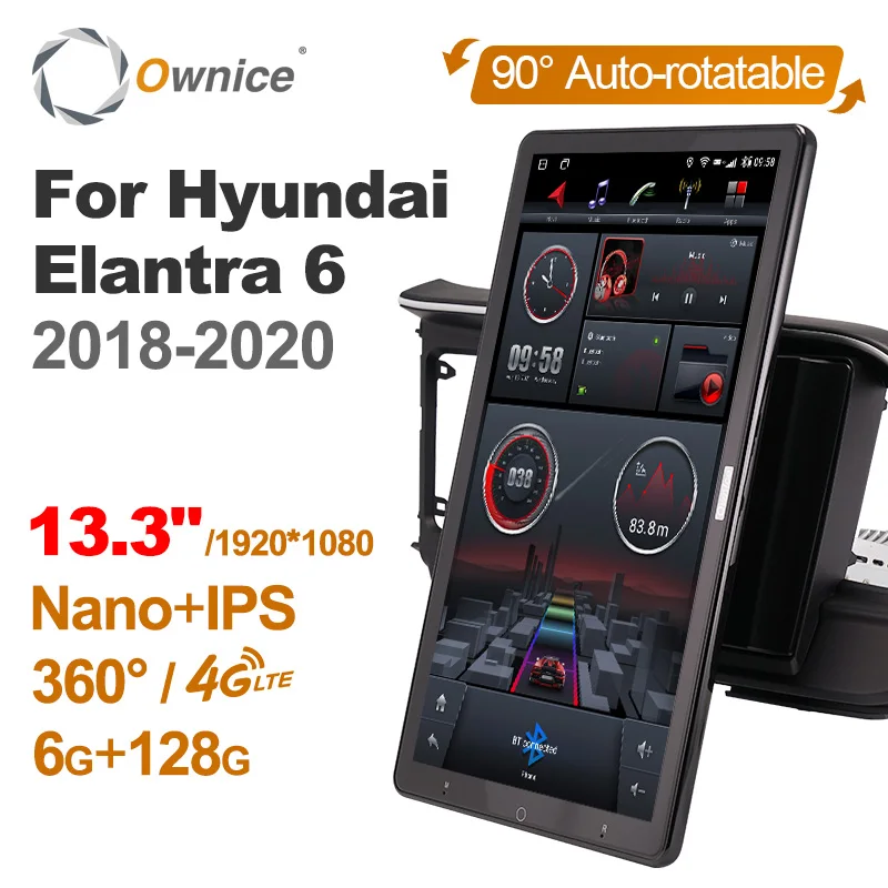 

TS10 Android 12.0 Ownice Car Radio Auto for Hyundai Elantra 6 2018-2020 with 13.3" 7862 512 No DVD Nano 1920*1080 360 SPDIF