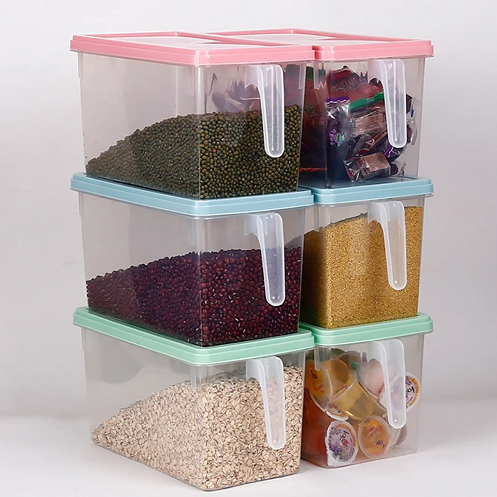 

Light Blue Rectangular Plastic Refrigerator Storage Box Crisper Food Container for Kitchen Freezer Table Desk Cabinet