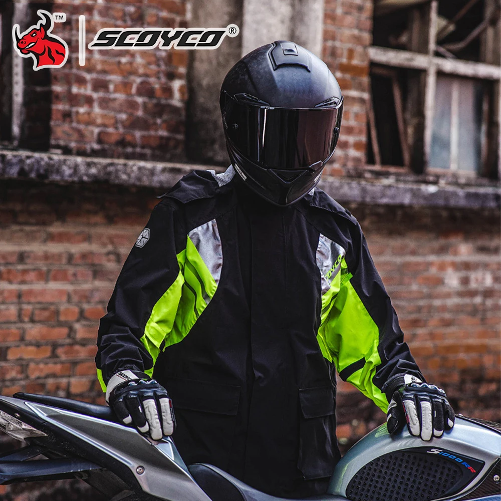 

Motorcycle Electric Bike Raincoat Rain Pants Suit Split Body Full Body Rainstorm Take Away Biker Racing Men's Raincoat