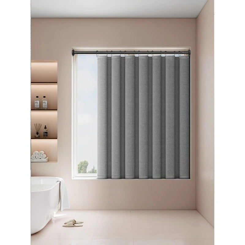 

Bathroom thickened bath curtain cloth mildew-proof waterproof shower curtain set free punching bathroom partition curtain door