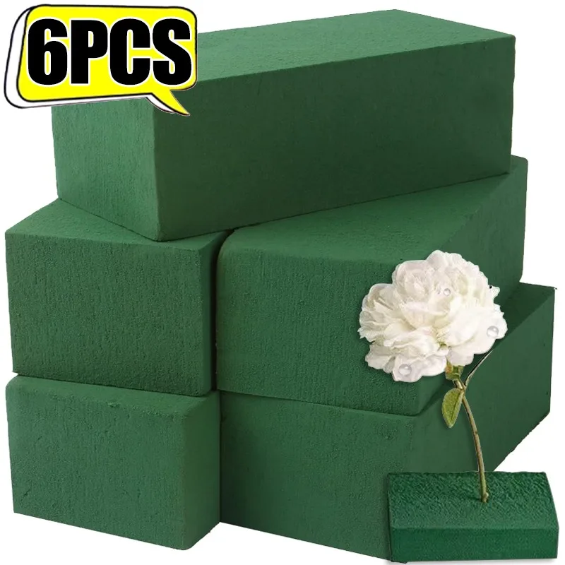 1-6Pcs Floral Foam Blocks for Fresh and Artificial Flowers Wet Floral Foam Blocks for Home Wedding Party Holiday Decorations