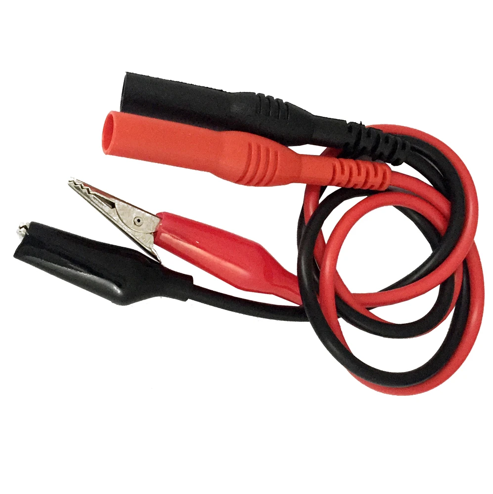 USA เรือ 4 คู่ AideTek SHARP Hard เข็มสแตนเลสทดสอบสําหรับมัลติมิเตอร์ 600V 1A 4 มม.คลิปจระเข้ 40 มม.P1040