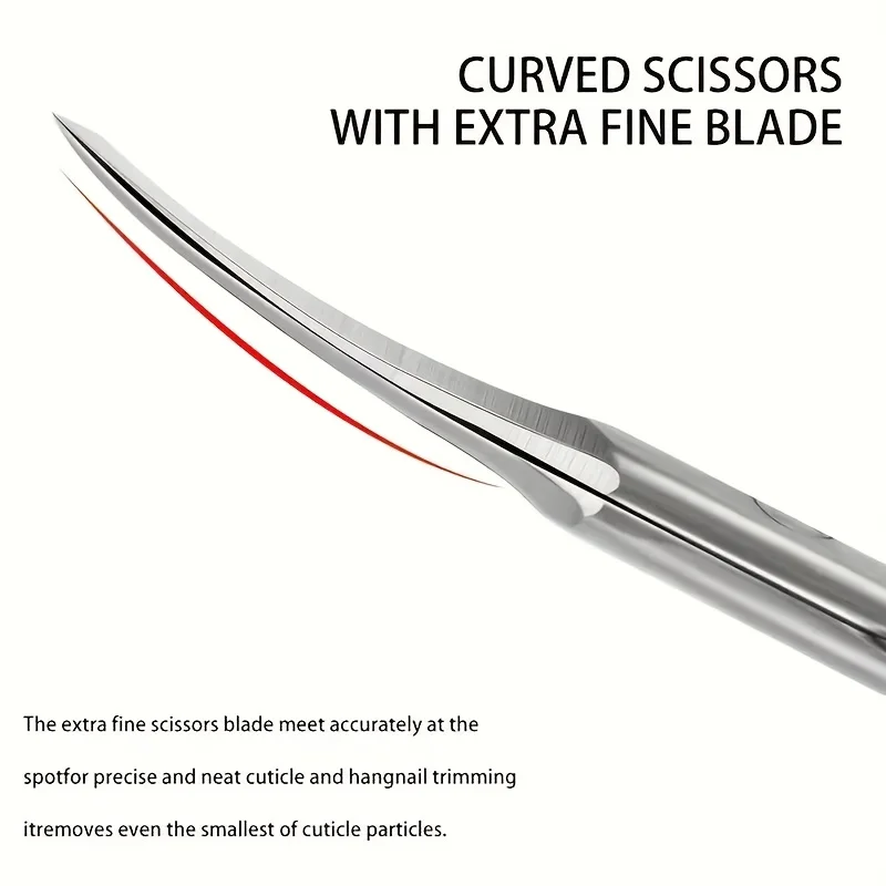 

1 шт. прецизионные изогнутые ножницы из нержавеющей стали-многофункциональный косметический инструмент для ухода за бровями, ногтями и макияжами, нескользящая ручка