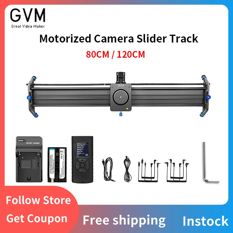 

GVM GT-J80D Professional Video Aluminum Alloy Motorized Camera Slider Video Stabilizer Rail Low Noise Motor App Control for DSLR