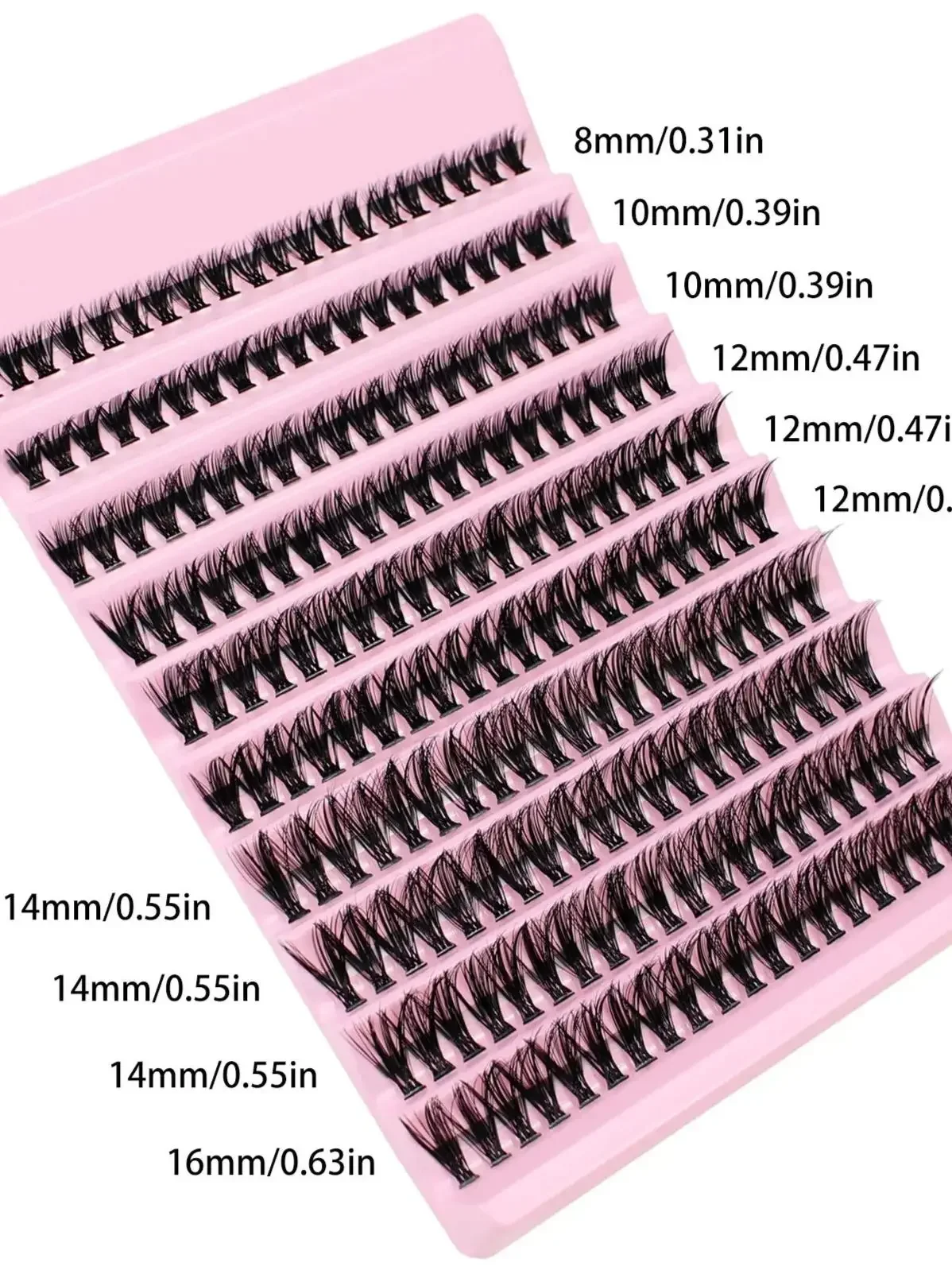 個別まつげ 8-16mm 200本入り クラスタまつげ ナチュラルルック ミックストレイ DIYまつげエクステ ボリュームラッシュ クラスタまつげ ロング