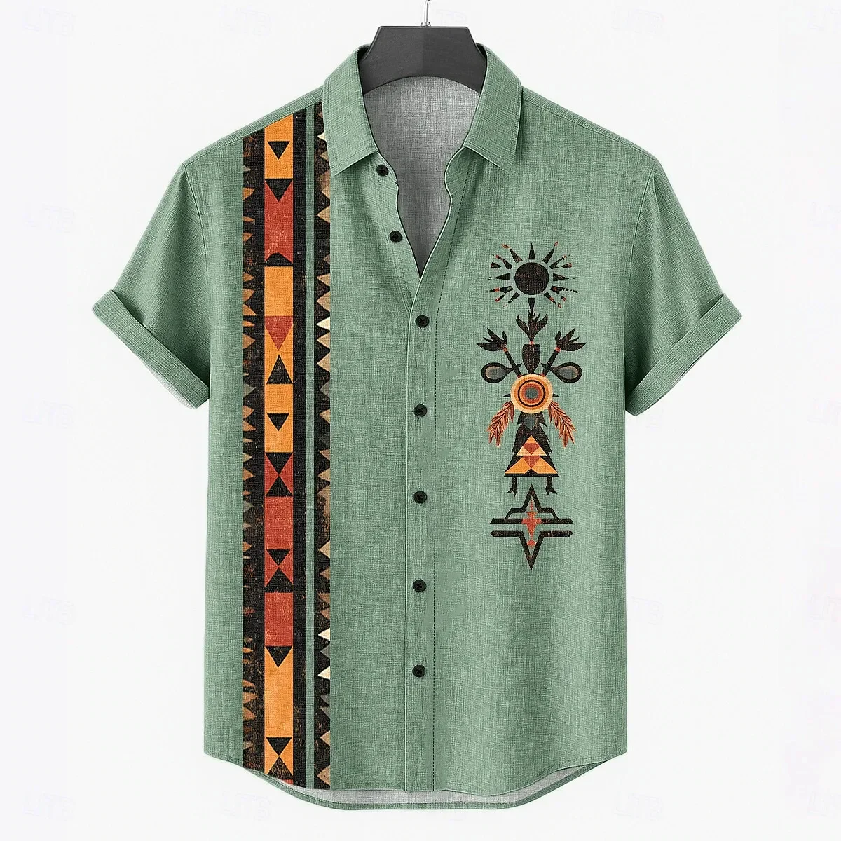 Men's Ethnic Retro 3D Print Fashion Shirt Hawaiian Shirt Short Sleeve Street Line Button Party Men's Vacation Beach Shirt