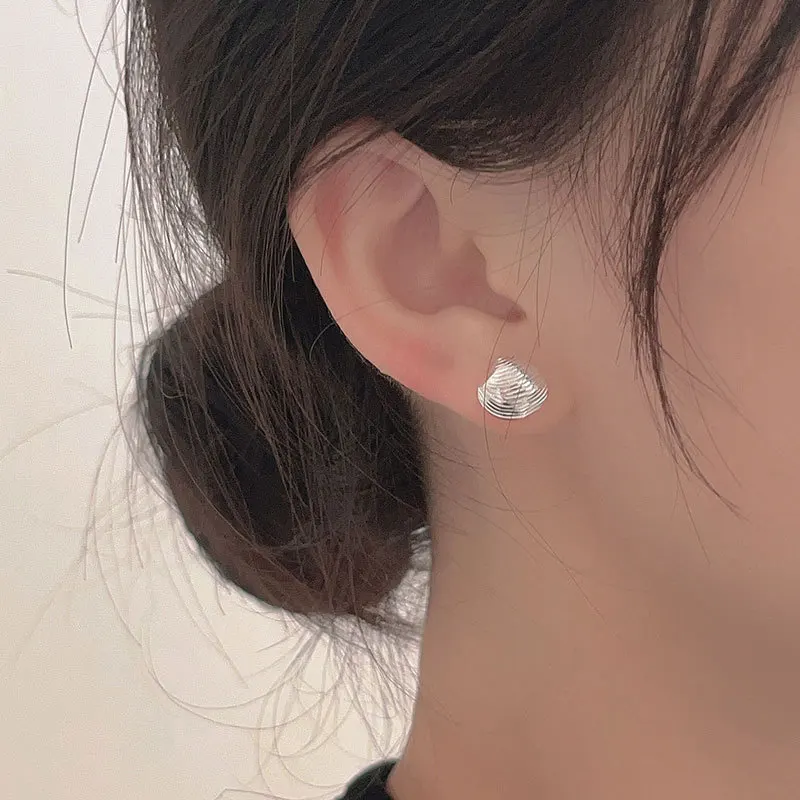 VENTFILLE-pendientes de plata de ley 925 con concha de estrella de mar para mujer y niña, joyería asimétrica, dulce Romance, regalo de cumpleaños, envío directo