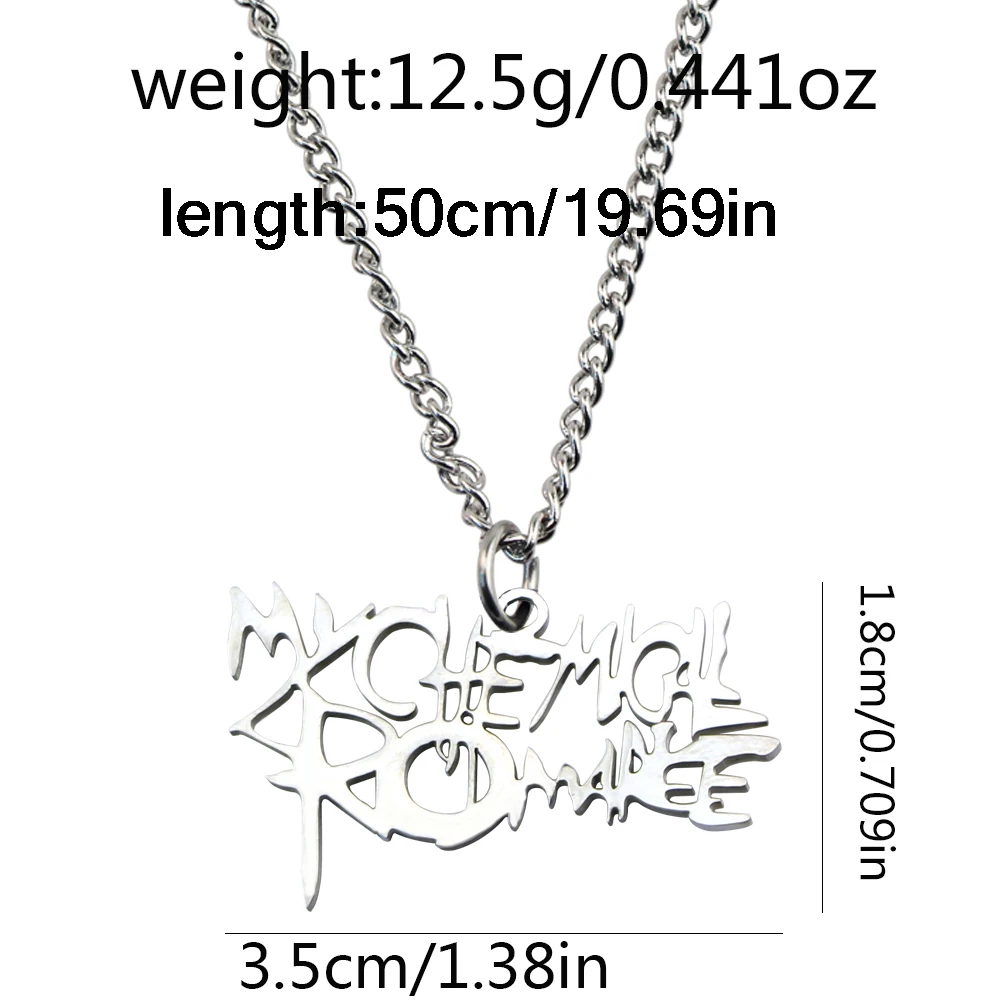 بلدي الكيميائية الرومانسية الثقيلة المعادن الشرير كسر الفولاذ المقاوم للصدأ روك مسنبل قلادة قلادة MCR المختنق مجوهرات هدية عيد الميلاد #6