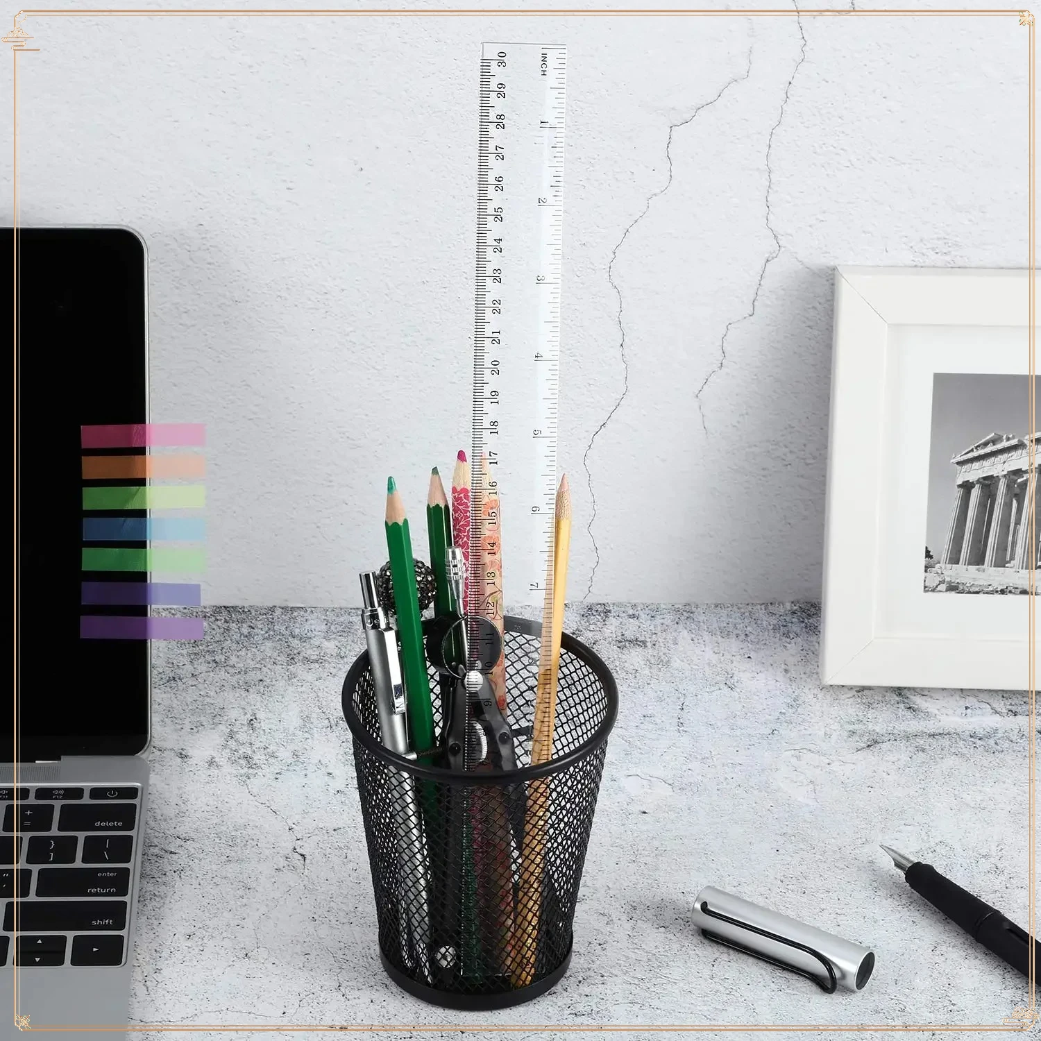 柔軟な12インチ定規、20個パック、学校の生徒やオフィス作業用の透明プラスチック、インチ/メートル測定ツール、飛散防止