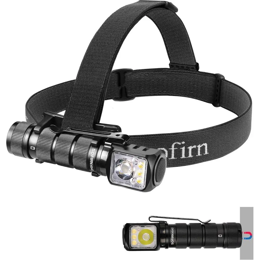 

Rechargeable Lamp HS42 with Red Light, Dual Clip, 2100 Lumen Ultra Bright LED, Type C Charging Port, IP66 Waterproof for Hiking,