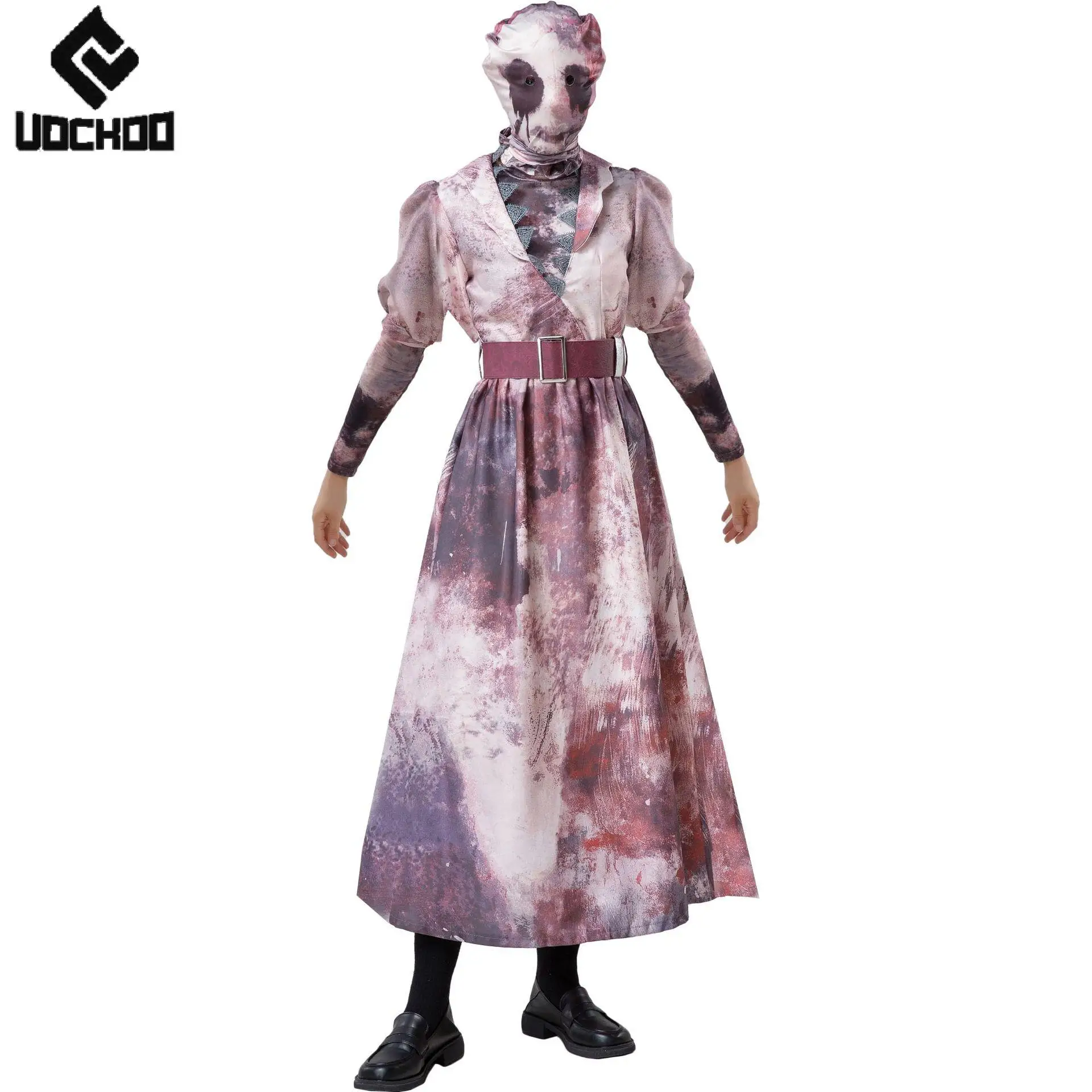 

Men Zombie Cosplay Costume Couple Halloween Dress Up Carnival Wear Day of The Dead Outfit Horror Film Gown Bloodstain Clothing