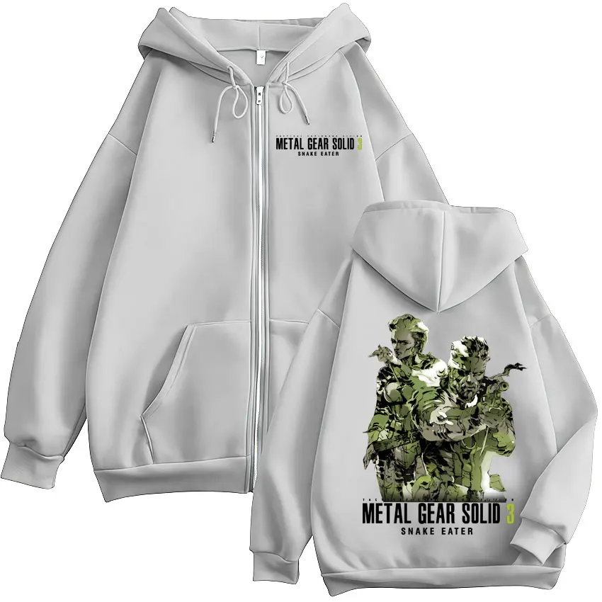 Game Metal Gear Solid 3 Snake Eater Naked Snake The Boss MGS3 Kapuzenpullover mit Reißverschluss, Herren- und Damenmode, Kapuzenpullover mit Reißverschluss, Jacken – Detail 7