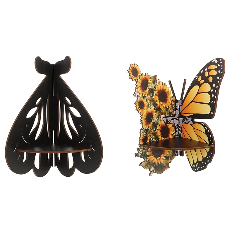 

Mermaid Corner Shelf Wooden Wall Mount Floating Shelf Decorative Flower Plant Display Shelf For Living Room Book Decor