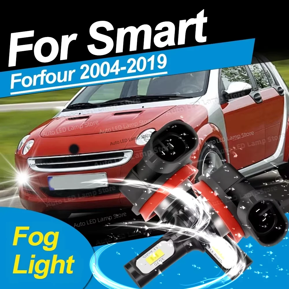 

2Pcs LED Lamp Car Front Fog Light 20000LM Ultra Bright Bulbs For Smart Forfour 2004-2019 2008 2009 2010 2011 2012 2013 2014 2015