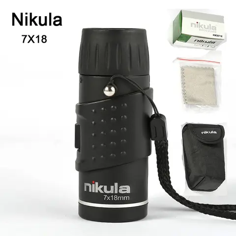 Nikula HD Mini Monocular Telescope 7X18 Fully Coated Optics Bak4 Pocket Concert Spotting Scope Long Range For Hunting Camping