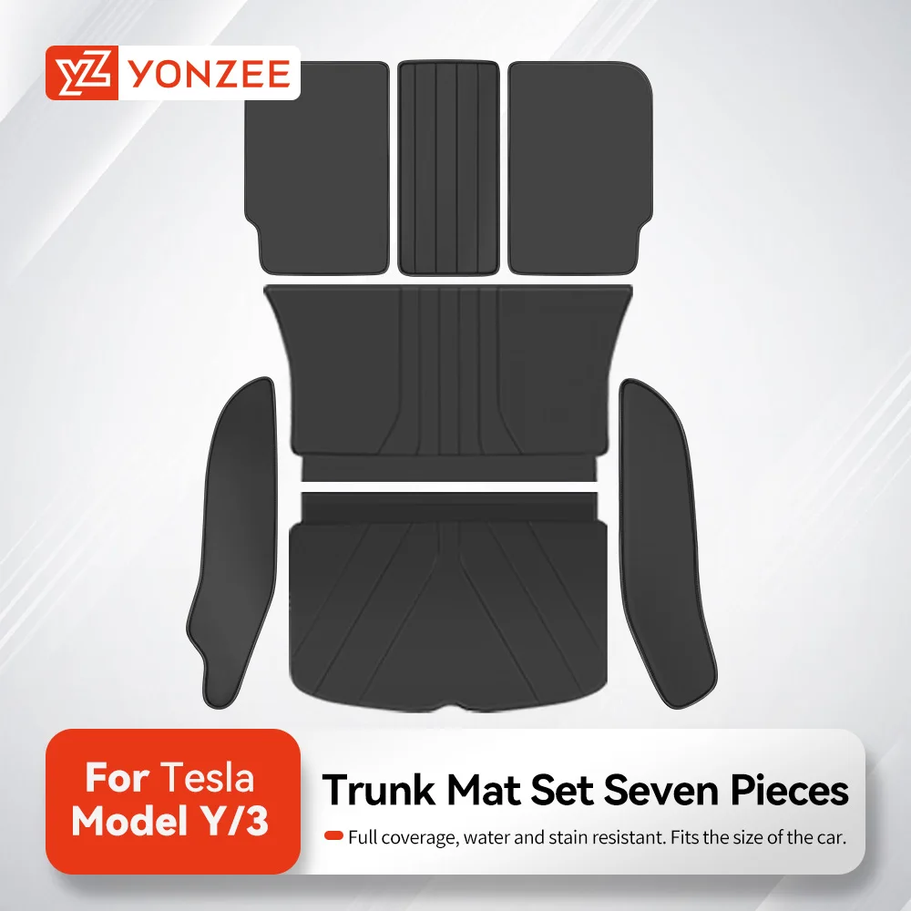 YZ For Tesla Model Y Rear Leather Seat Backrest Protective Pad Trunk Mat Anti-Kick Pad Car Interior Accessories 2021-2024