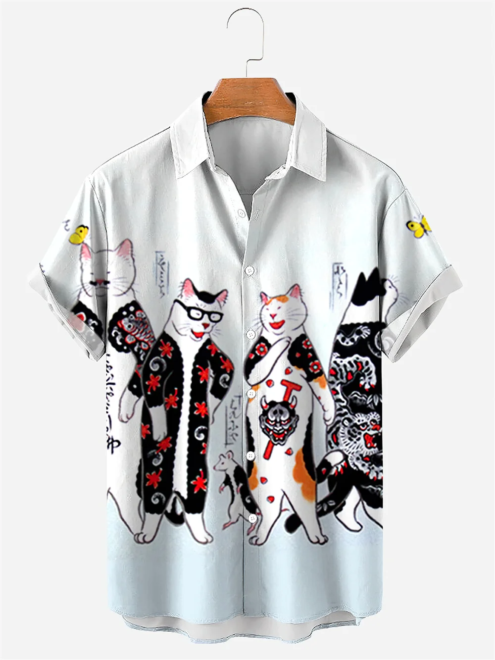 

2022 3d Lapel Hawaiian Shirt Men's Casual Short Sleeve Anime Shirt Cartoon Men's Shirt Summer Men's Clothing Street Vintage Anim