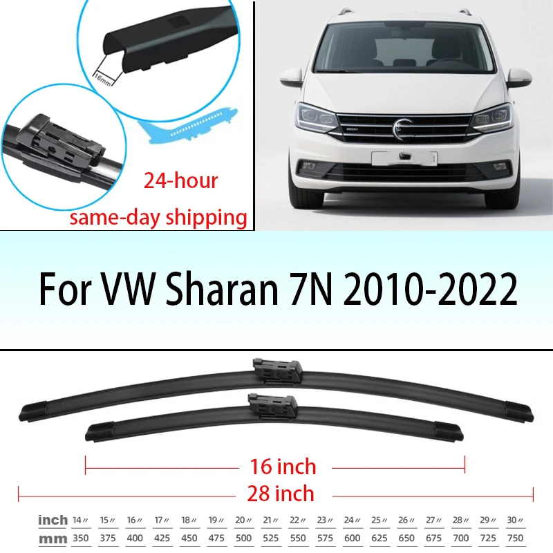 

For VW Sharan 7N 2010-2022 Front Windshield Wiper Blades 28"16" Windscreen Window Accessories 2011 2012 2013 2014 2015 2016 2017