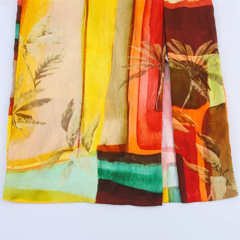 Abito longuette stampato stile tropicale da donna Decorazione Primavera/Estate Nuovo prodotto Abbigliamento casual da donna