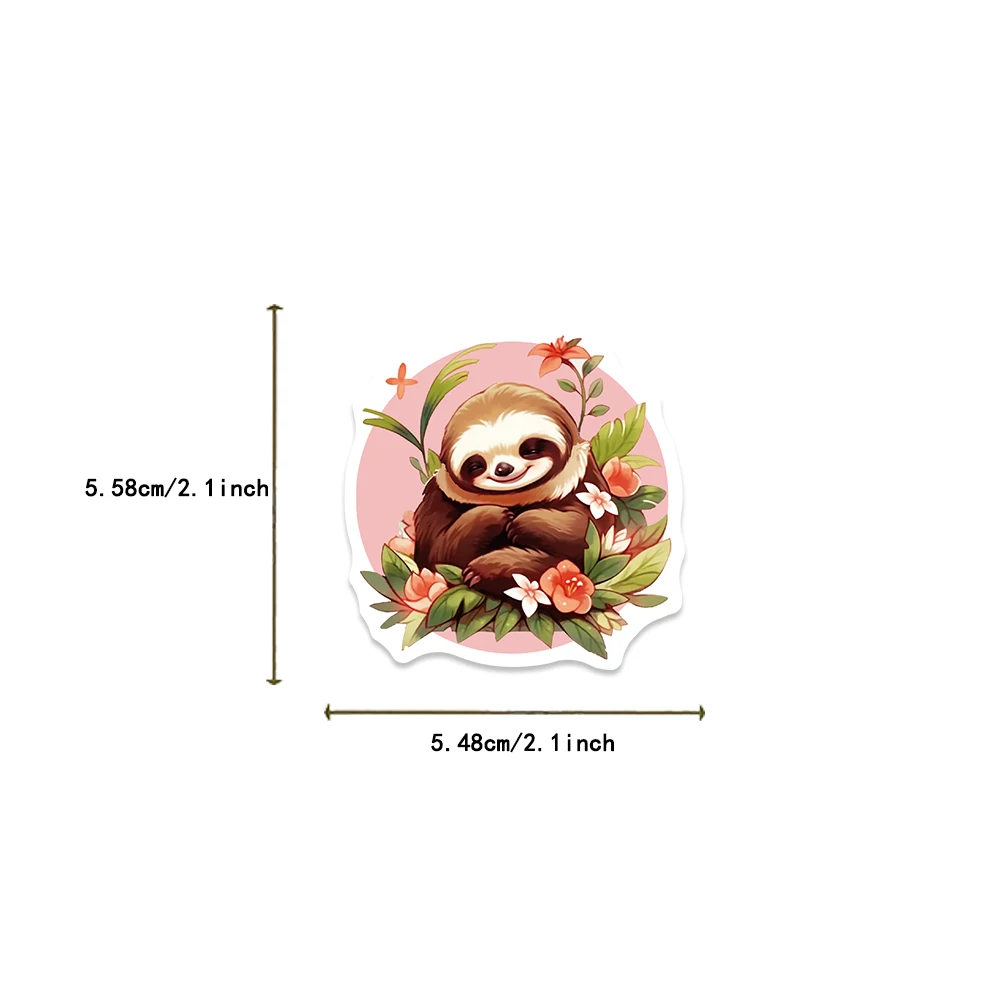 50PCS Cartoon Creative Sloth Laptop Writing Sticker DIY Ipad Phone Styling Accessories Aesthetics Sticker Clipping Materials