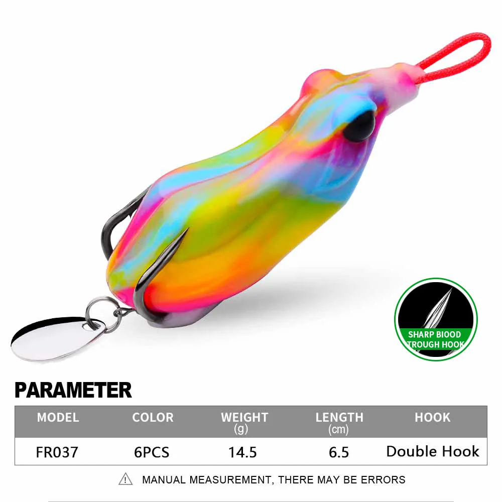 6.5cm 14.5g 1pcs Topwater Soft Mouse Bait Fishing Lures Treble Hooks Ray Frog Crankbait Artificial Bait Bass Pike Fishing Tackle