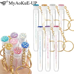 10pcs Disposable Tube Lip Brushes With Gold Keychain Lipstick Gloss Micro Brushes Applicator Makeup Swab Clean Cosmetics Tool