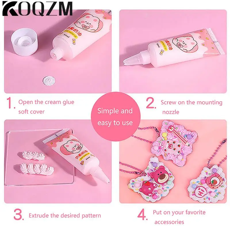 15ml Simulation Cream Glue DIY Mobile Phone Shell Material Homemade Hairpin Goo Card Stationery Box Resin Manual Paste Glue