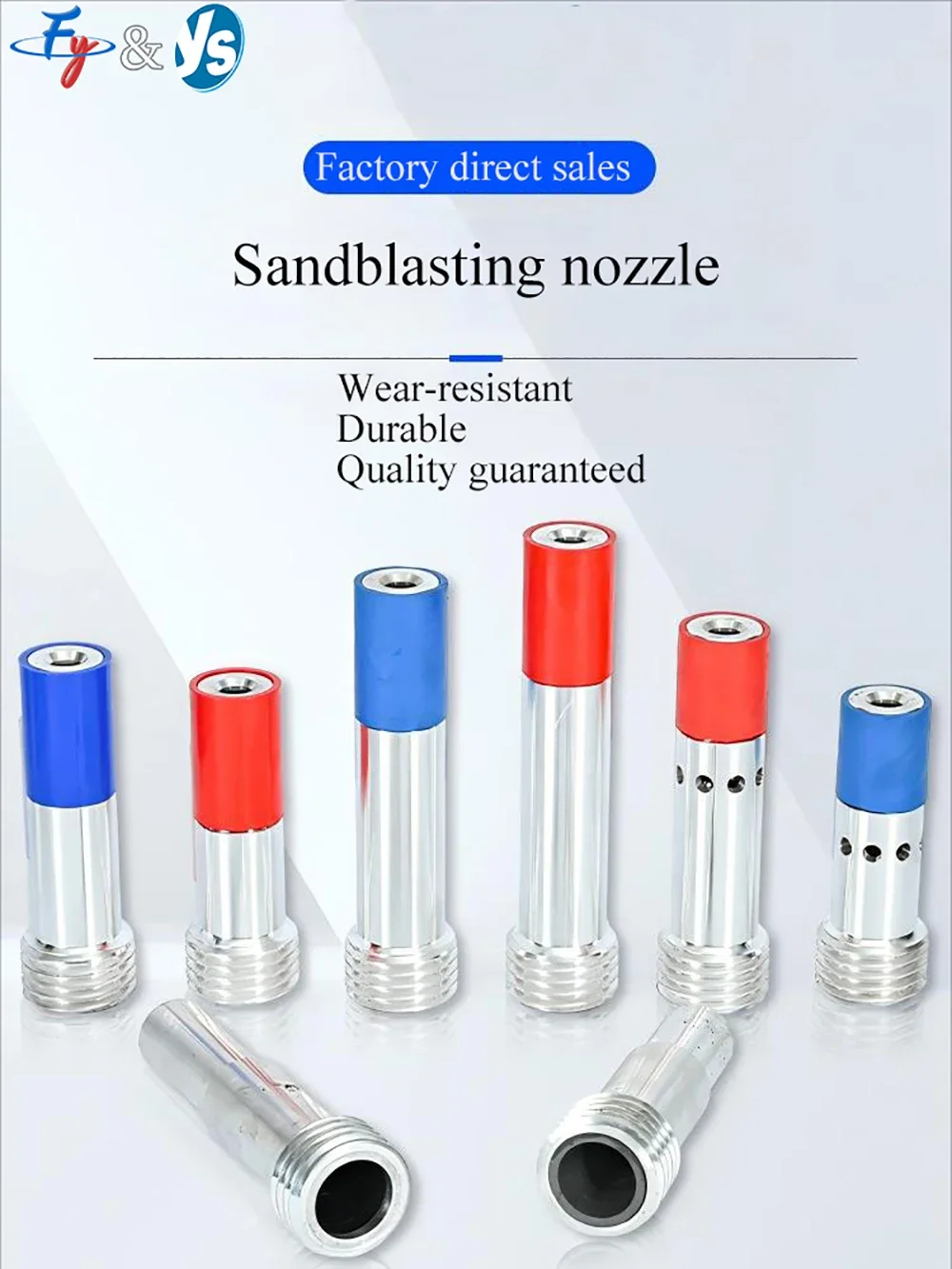 Aluminium Cemented Carbide Coarse Thread Sandblasting Gun Two/Single Air Inlet High Pressure Venturi Nozzle Industrial Sandblast