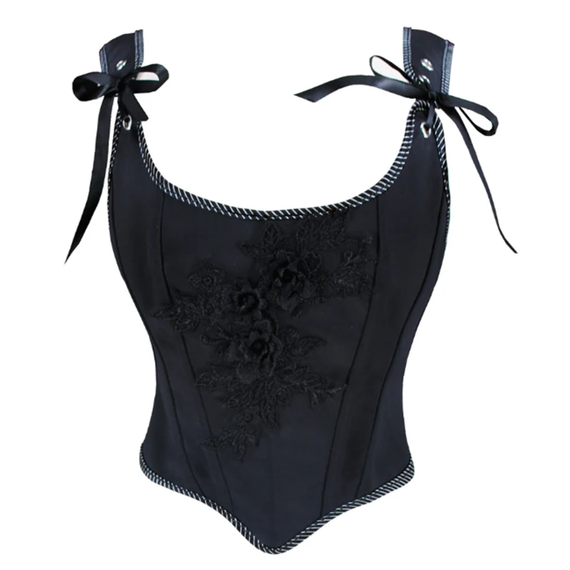 Corsetto vintage con lacci Crop Top Donne sexy Cinghie viola Corsetti overbust floreali Body shaper gotico Lingerie Bustier