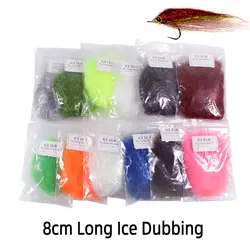 ICERIO 4g/pack 8cm/3.15inch Long Ice Dubbing Fly Tying Material for Nymph Streamers Baitfish Ice Shrimps