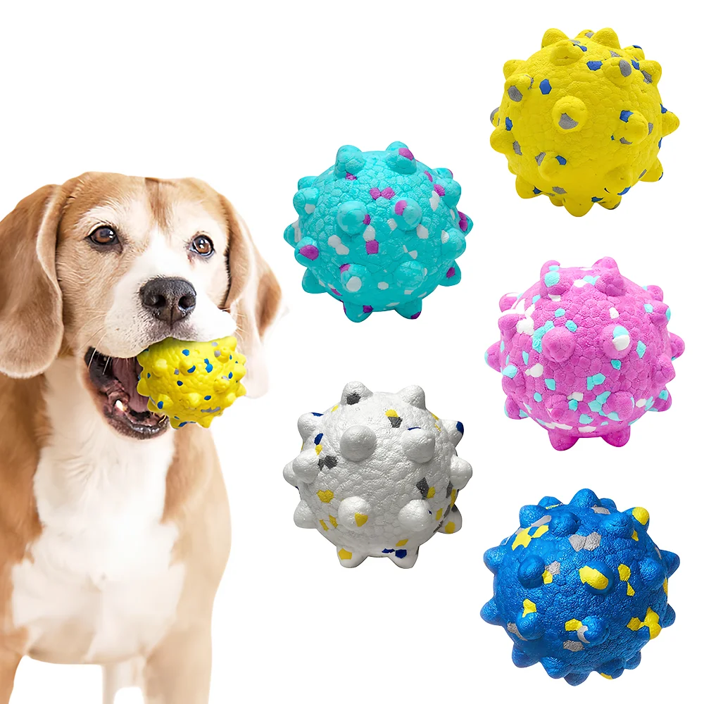 Super Elastic ETPU Dog Chew Toy - Popcorn Ball for Teeth Cleaning, Non Toxic Floating Pet Chewing Ball with Massage Bumps