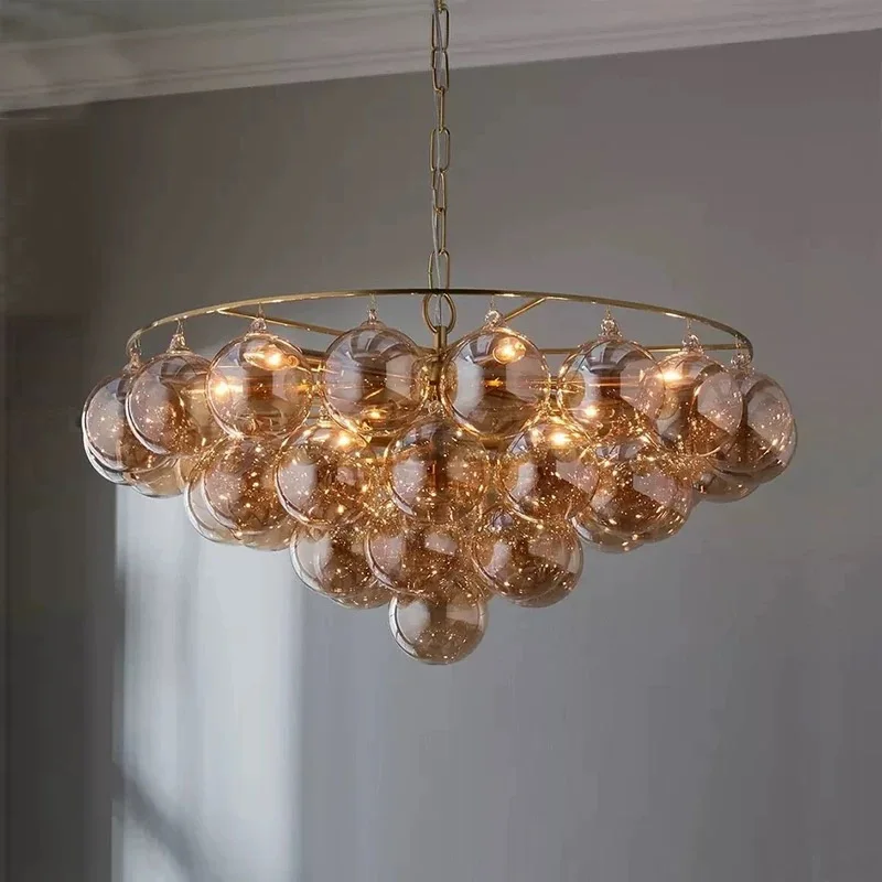 

2025 Silver ceiling glass chandelier, dimmable, suitable for home decoration in living room, LED, stainless steel lustre