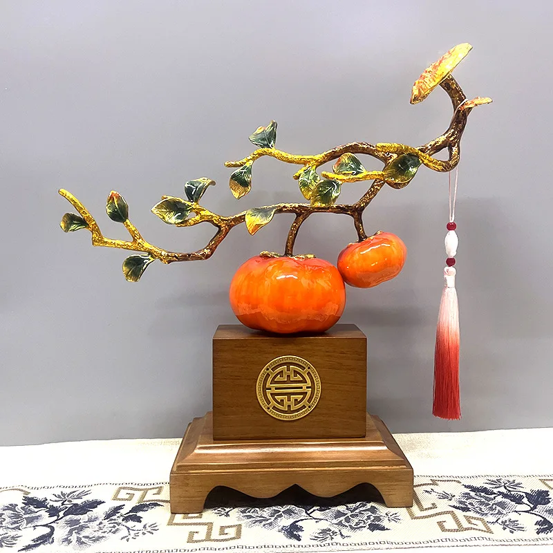 

Enamel persimmon ornament porch wine cabinet TV cabinet housewarming new home living room decoration