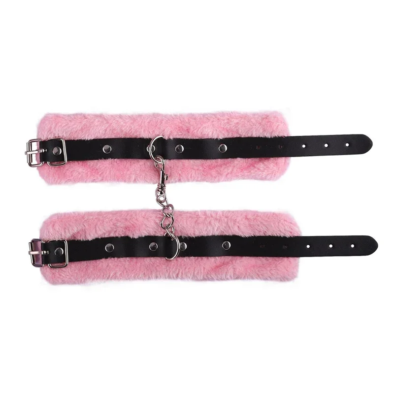 Bandeau sexy en cuir PU avec menottes en peluche pour adultes, équipement de bondage, jouets sexuels Bsie M Kit, Sex Shop, jeux pour adultes, accessoires similaires