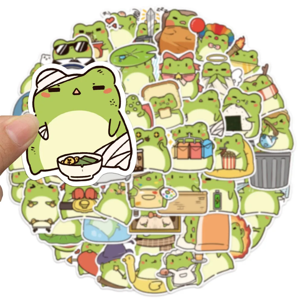 50PCS Vielseitige Frosch Cartoon Nette Aufkleber Set DIY Telefon Fall Laptop Gitarre Computer Dekorative Aufkleber