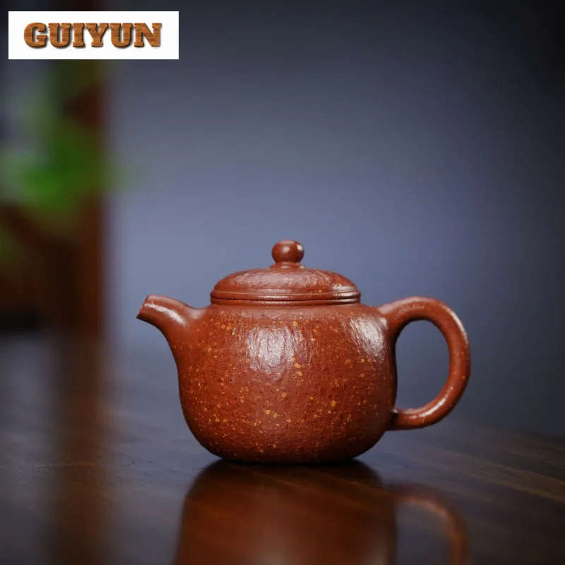 175ml Retro Yixing Purple Clay Teapots Handmade Bao Zun Pot Raw Ore Red Downhill Mud Tea Maker Kettle Zisha Tea Set Cafes Craft