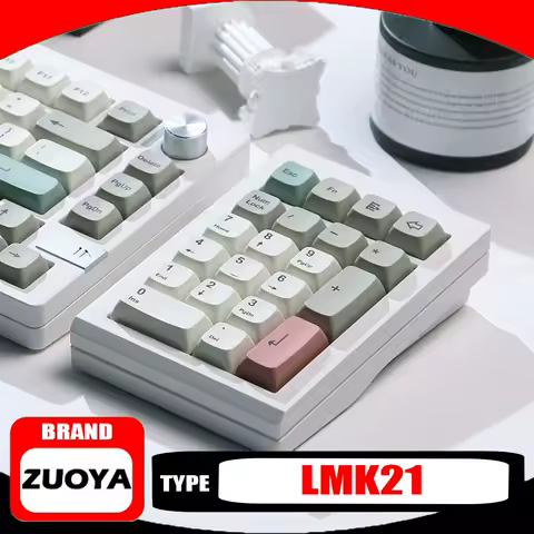 ZUOYA LMK21 Mini Keyboard Keypad Numpad Aluminium Alloy Three Mode RGB Wireless Keyboard Hot Swap Gasket PC Accessories