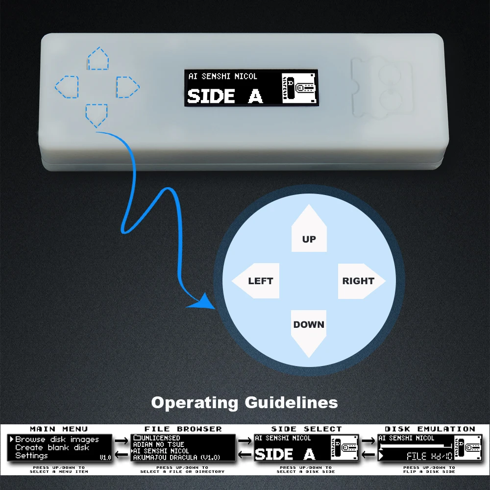 Disk System Drive Emulator FDSKey with OLED display MicroSD Card For FC AV Famicom Console